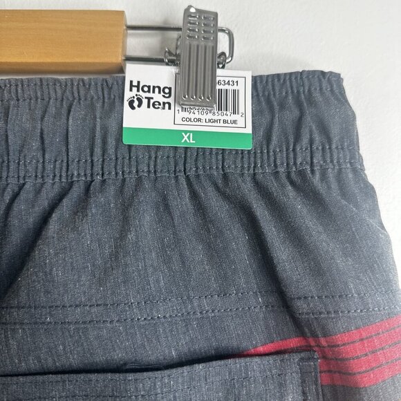 Hang Ten Shorts Mens XL Light Blue Striped Swim Trunks Quick Dry Board Shorts - Picture 7 of 8